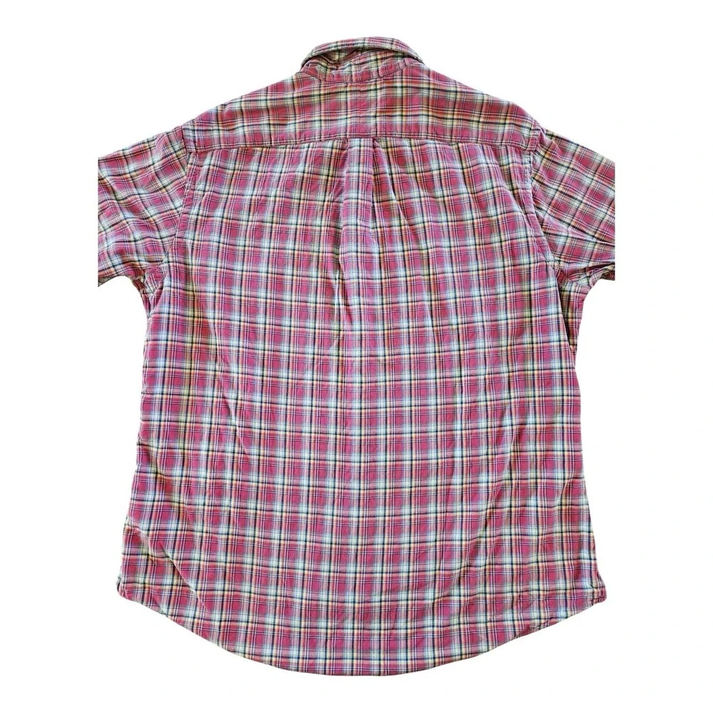 POLO RALPH LAUREN BUTTON SHIRT -XL- BURGUNDY RED BROWN WHITE CHECK‎ -BLUE PONY